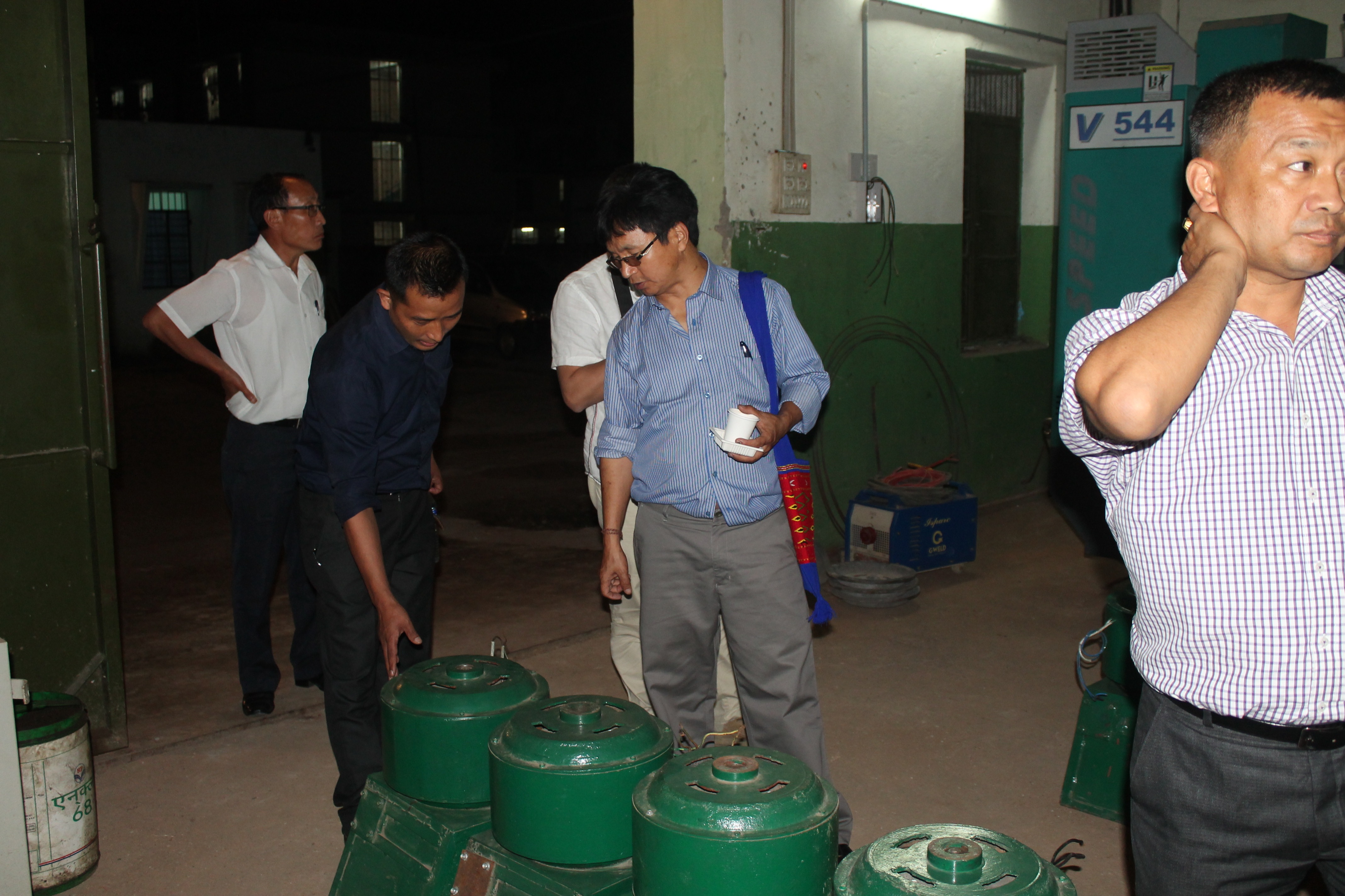 Participants inspecting the 3 kw indigenous pico hydro turbines