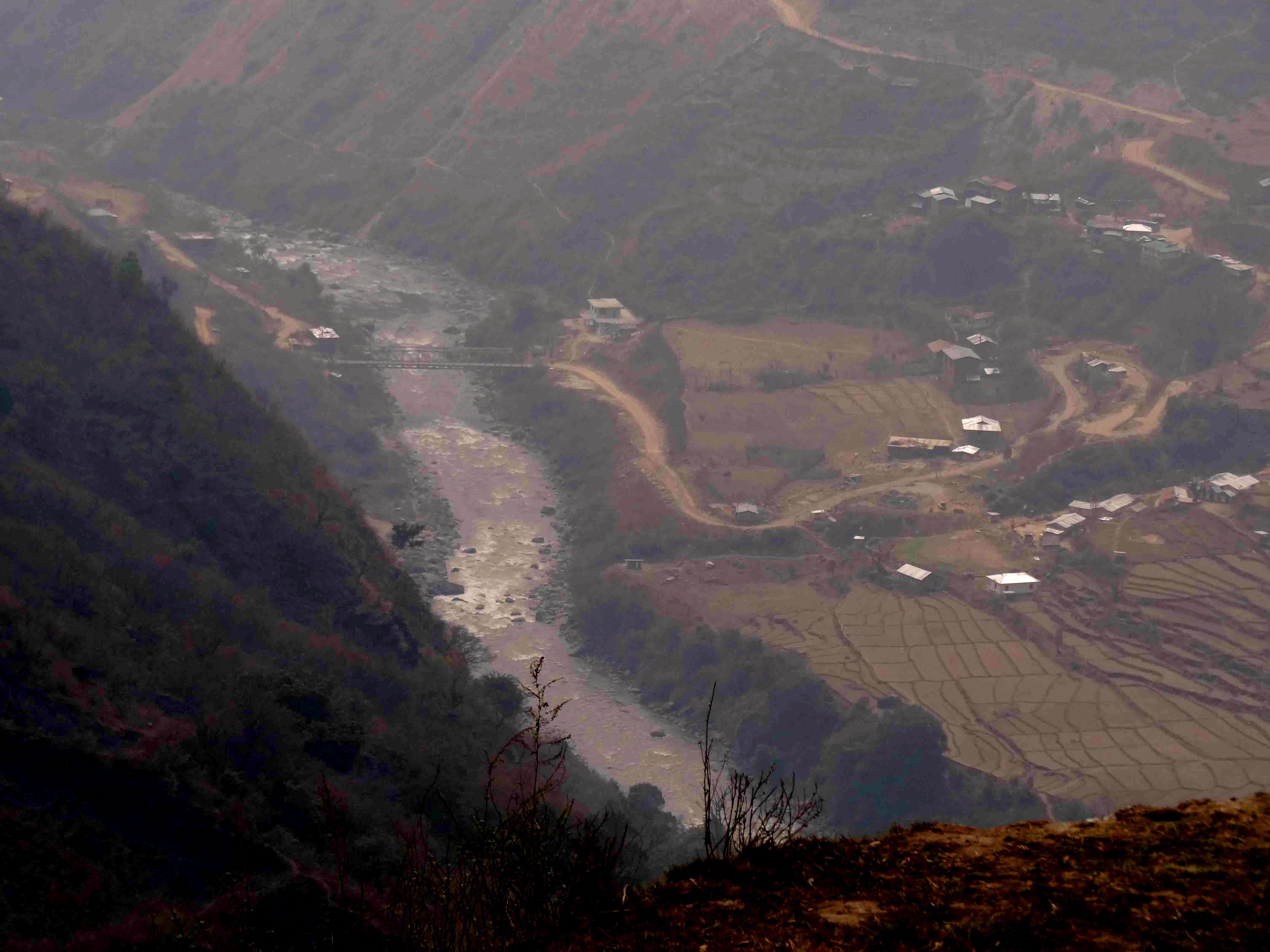 Site of the Bhilwara 780 MW Nymjangchu project located at Namtseling in the Lumla circle on the Nymjangchu river basin