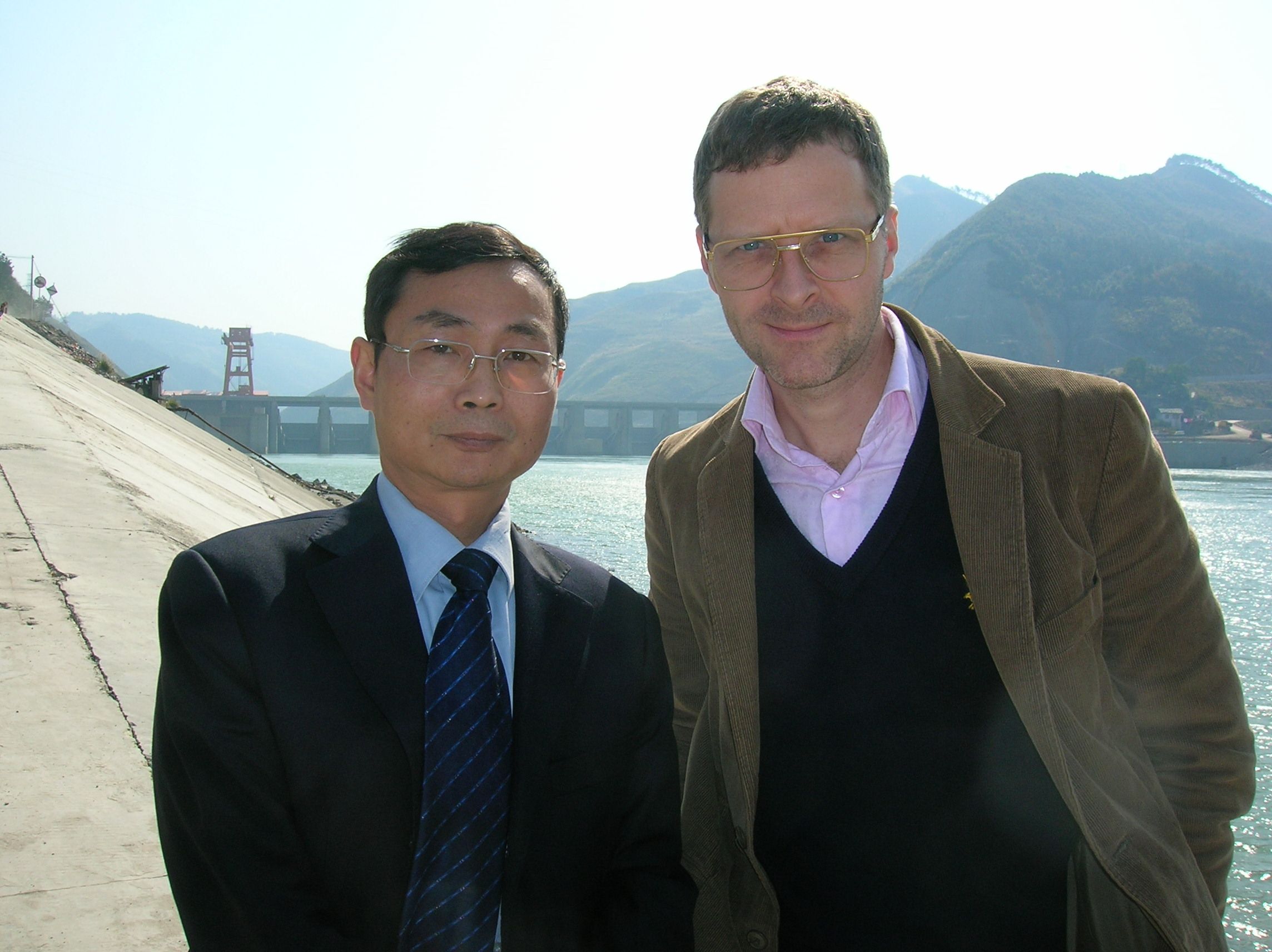 Mr Wu & Gustaf Klarin at Tongwan Hydropower Station, China, 2008