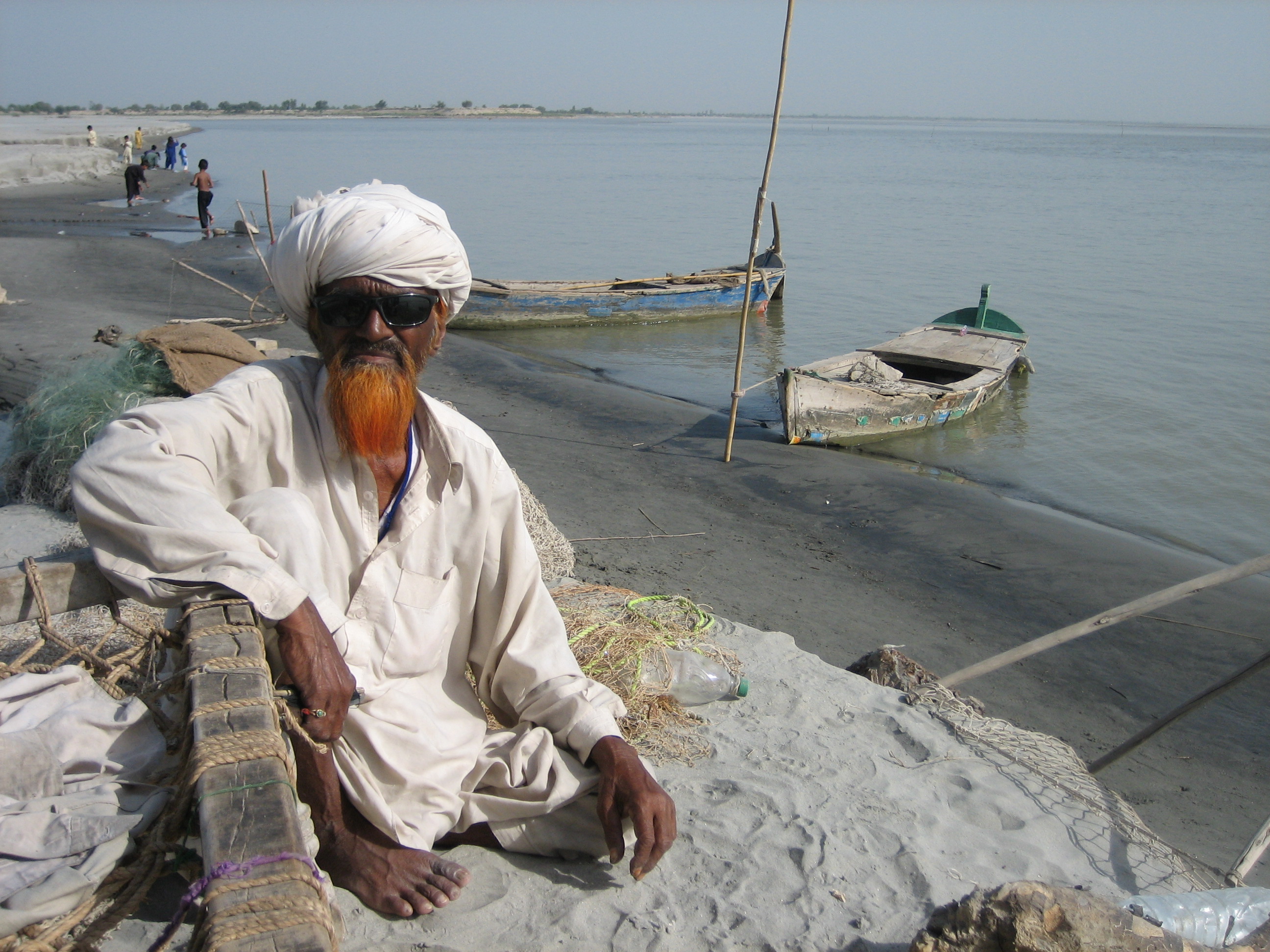 Fisherman on the Indus in Southern Pakistan.