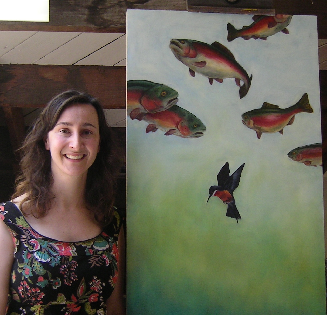 Jennifer with her next painting