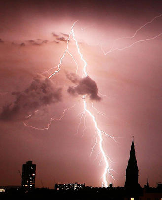 Lightening over London