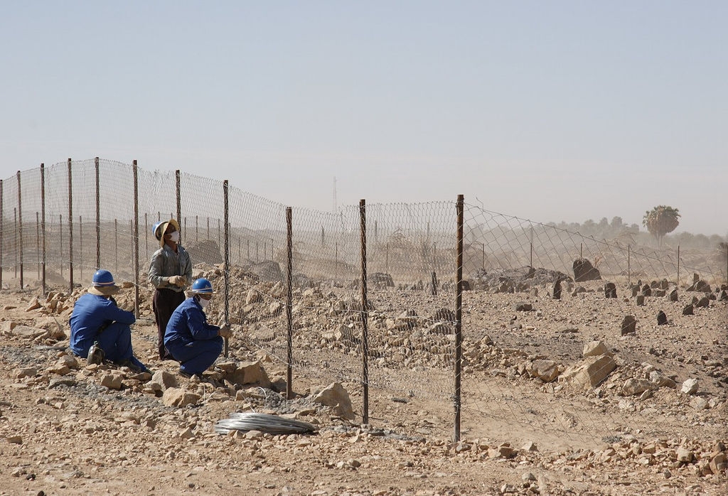 Chinese workers at the Merowe Dam site, Sudan