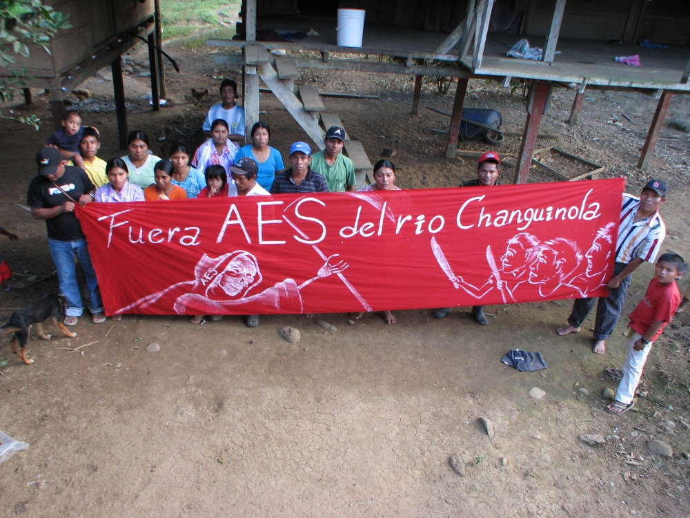 Banner at Protest Against AES